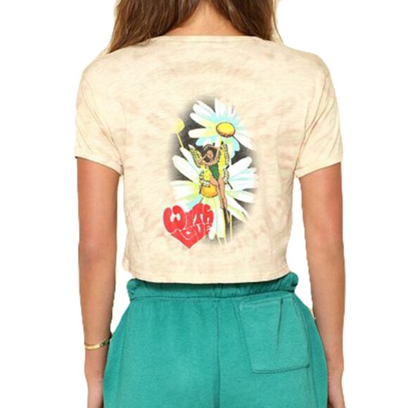 ⭐️NEW⭐️BOYS LIE / Light Brown Lady Flower Fitted Tee - Picture 1 of 4